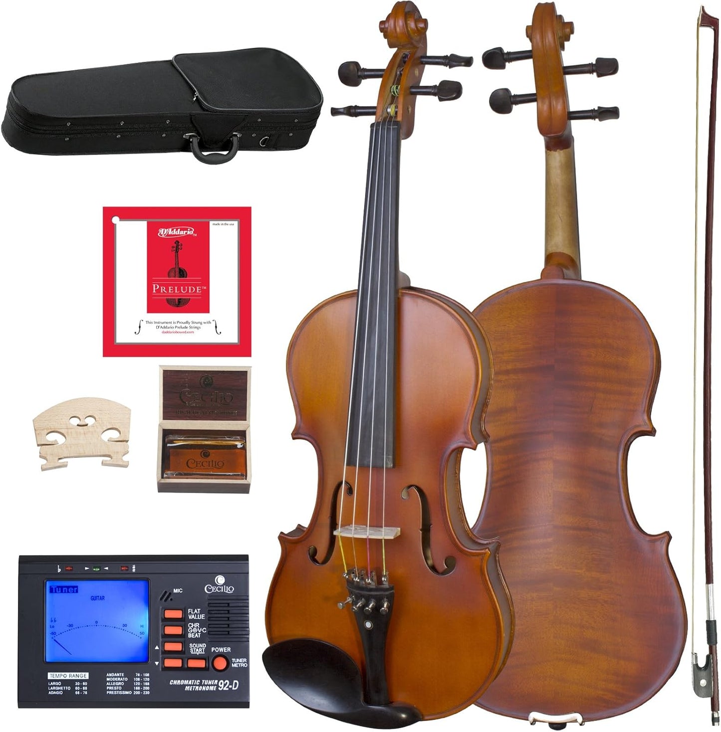 Cecilio CVA-500 Solidwood Ebony Fitted Viola