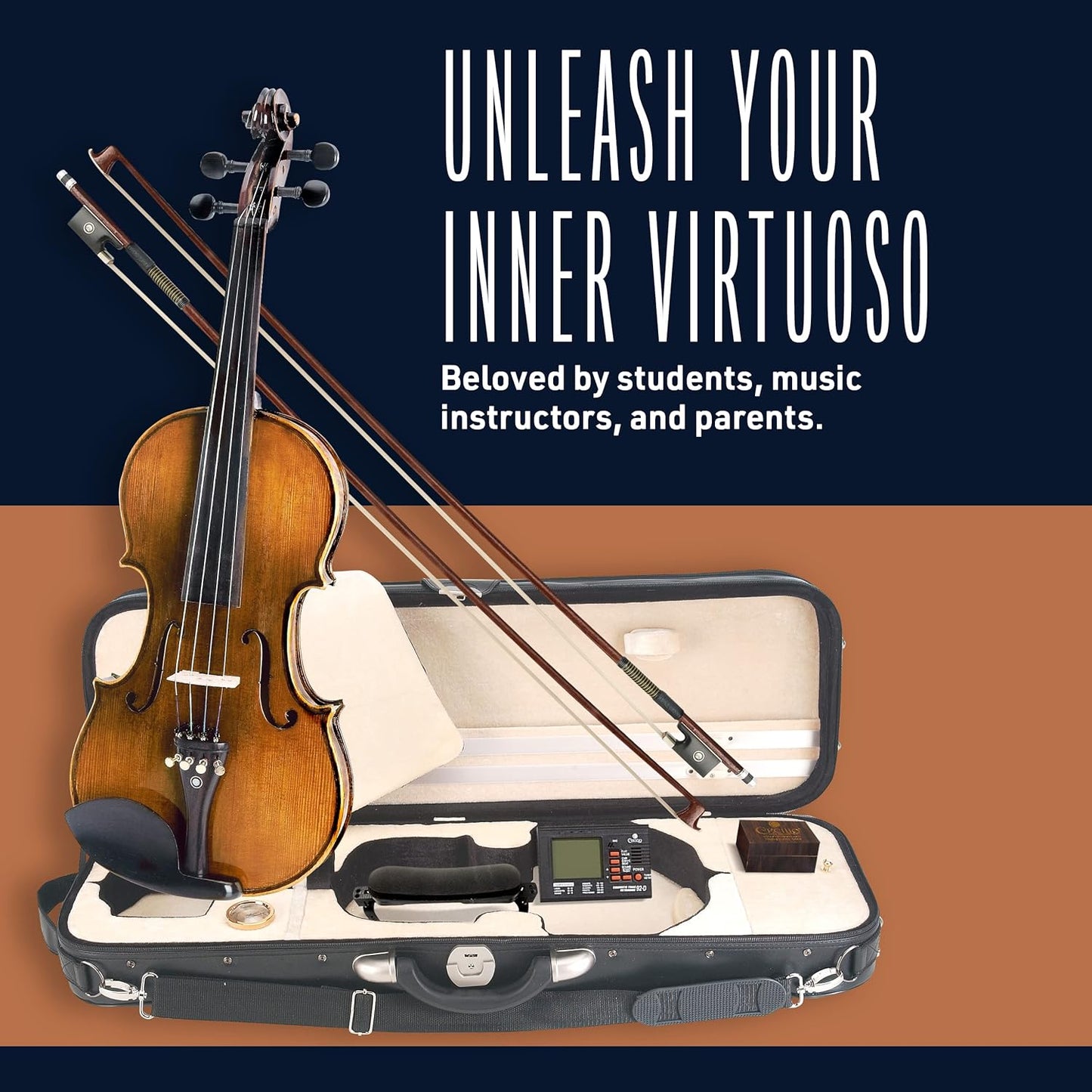 Cecilio Violin CVN-600 4/4 (Full Size) Solid Wood