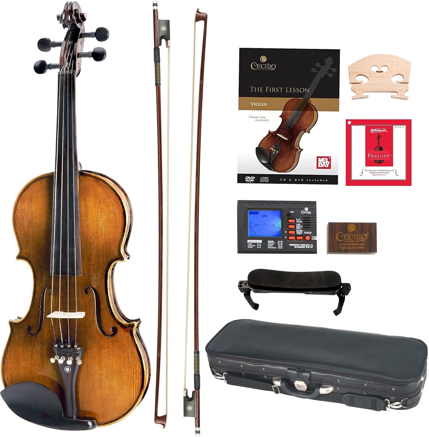 Cecilio Violin CVN-600 4/4 (Full Size) Solid Wood