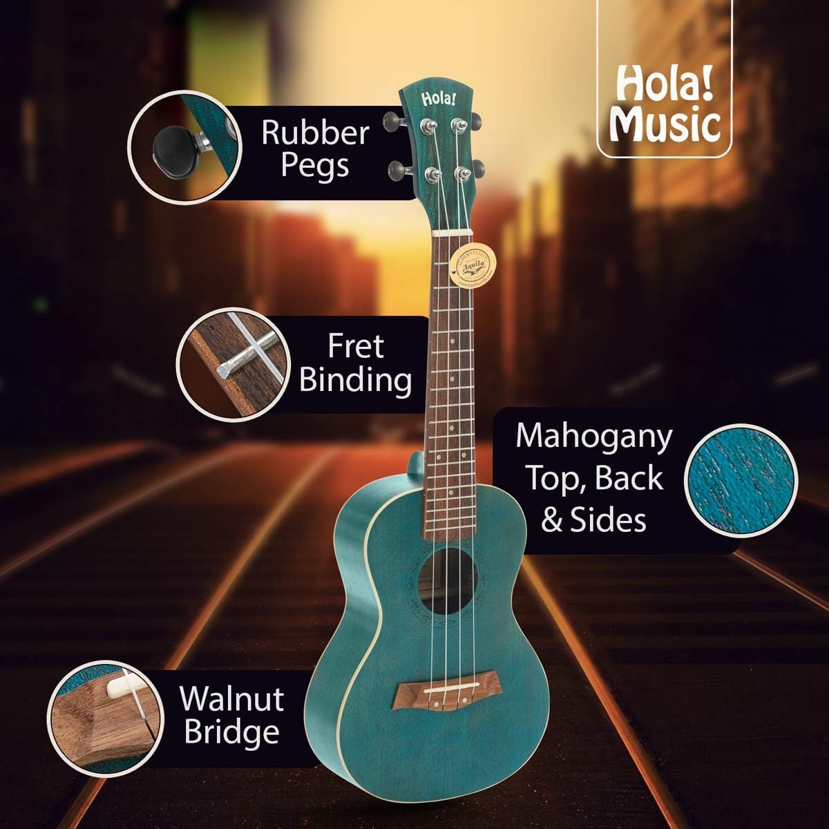 Hola! Music Concert Ukelele HM-124 24-Inch