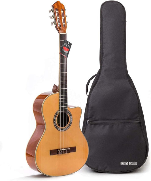 Hola! Music Cutaway Classical Guitar HG-39 Full Size 39-Inch with Savarez Nylon Strings