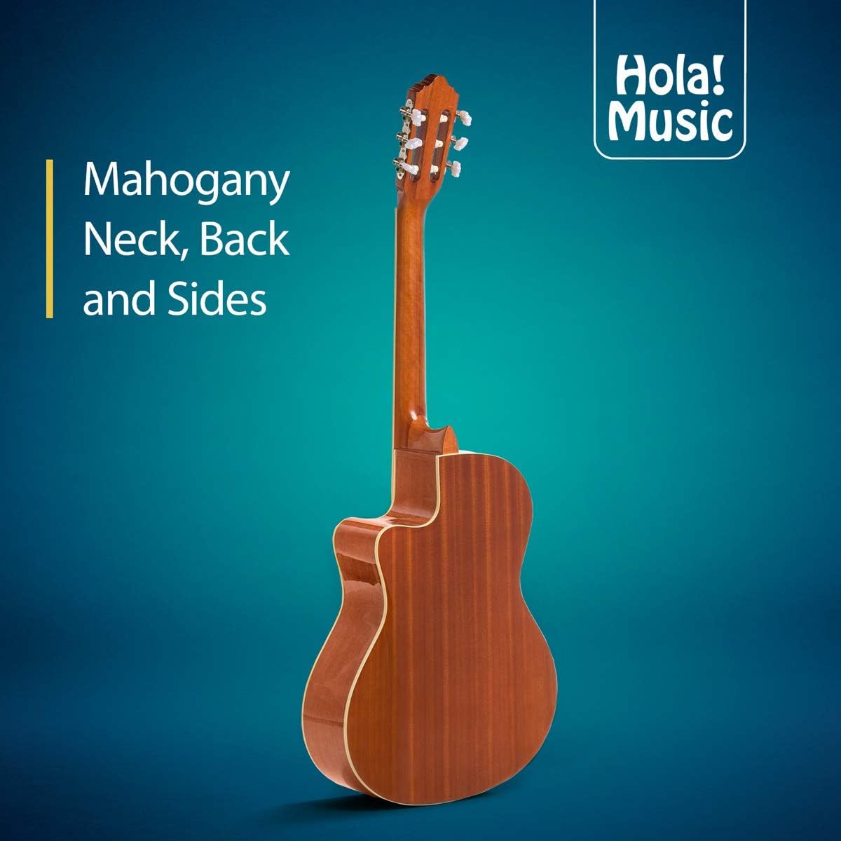 Hola! Music Cutaway Classical Guitar HG-39 Full Size 39-Inch with Savarez Nylon Strings