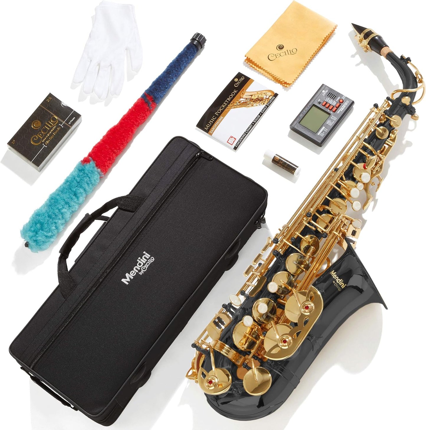 Mendini Alto Saxophone E Flat with Case, Tuner, Mouthpiece