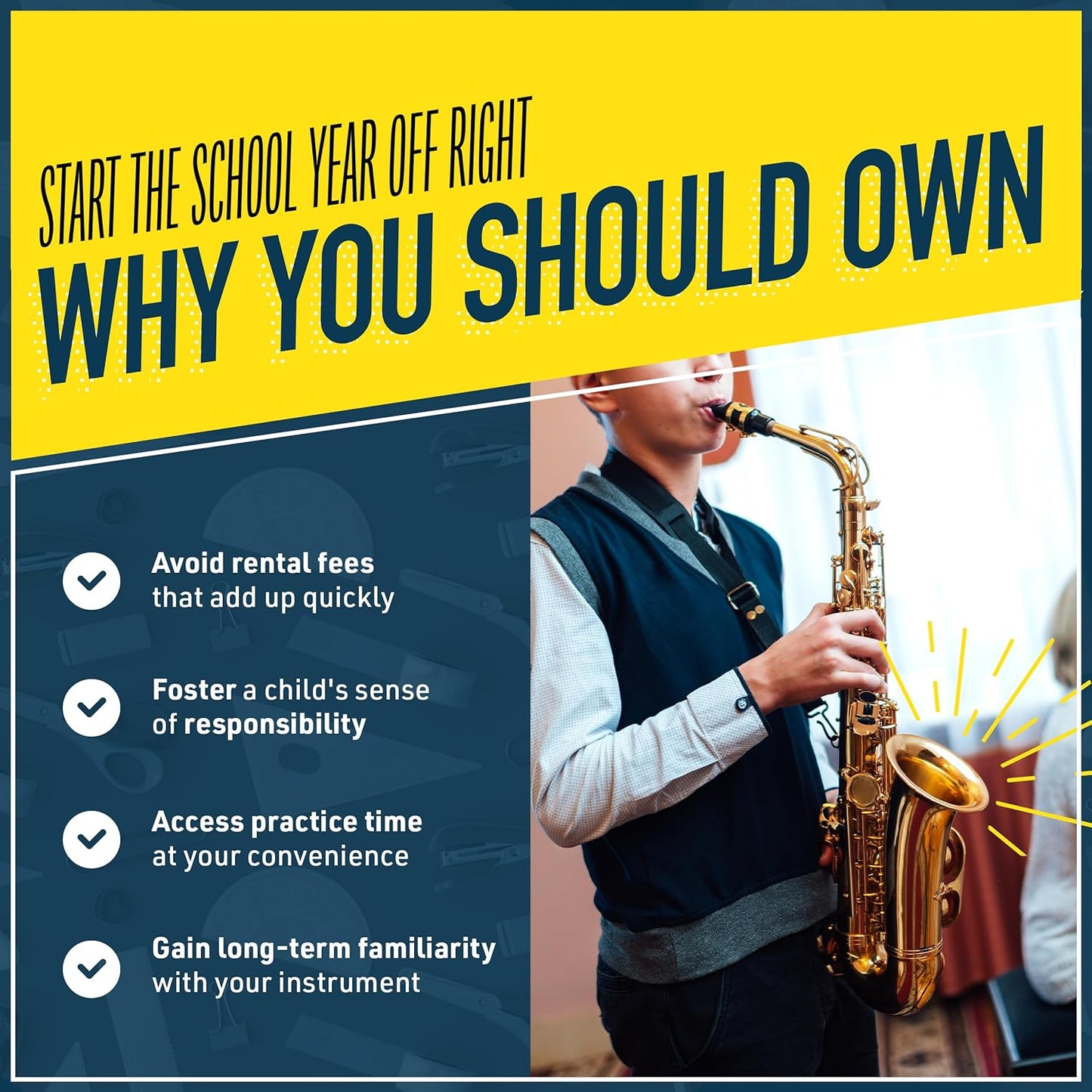 Mendini Alto Saxophone E Flat with Case, Tuner, Mouthpiece