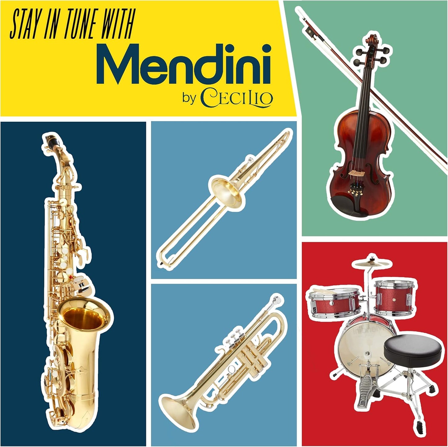 Mendini Alto Saxophone E Flat with Case, Tuner, Mouthpiece