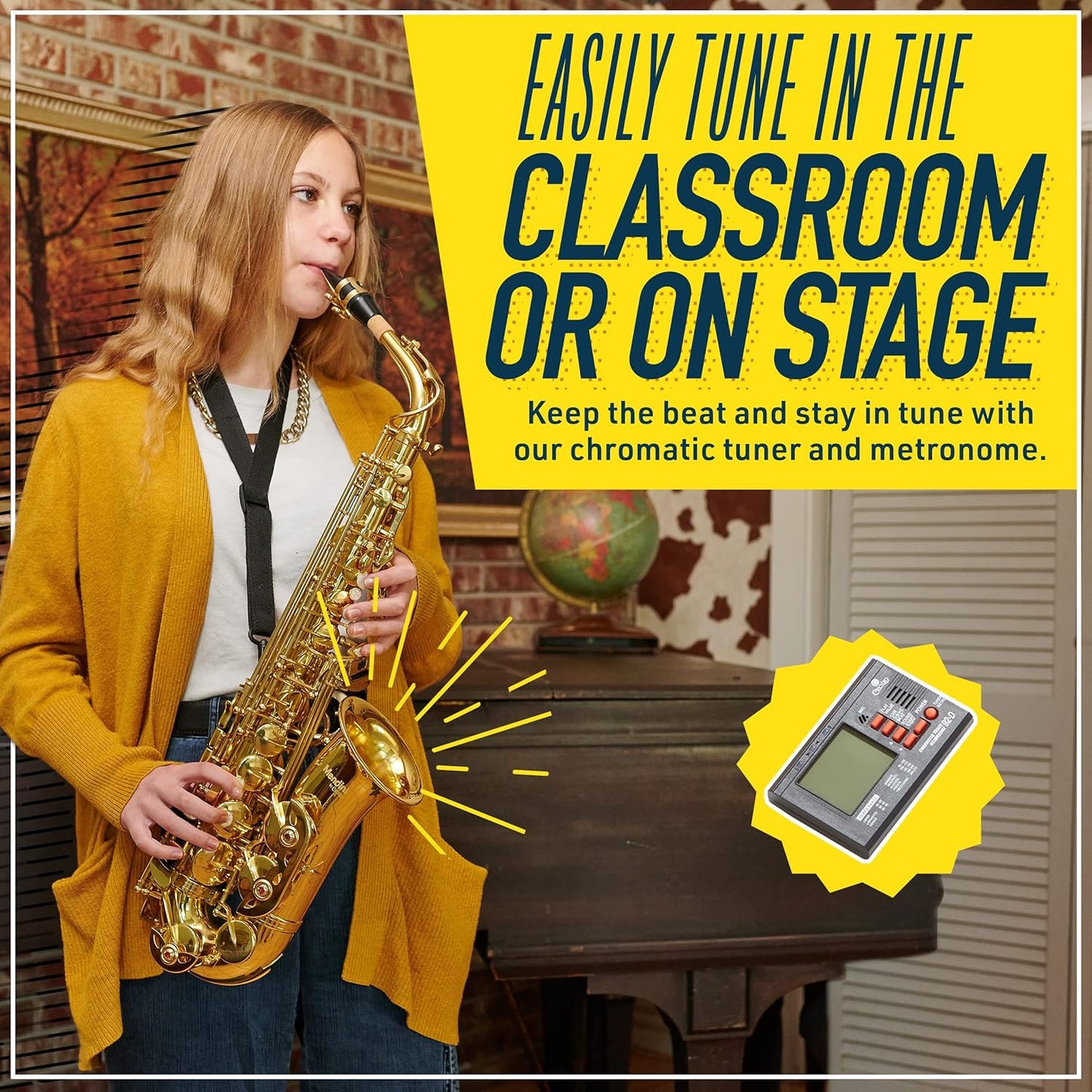 Mendini Alto Saxophone E Flat with Case, Tuner, Mouthpiece