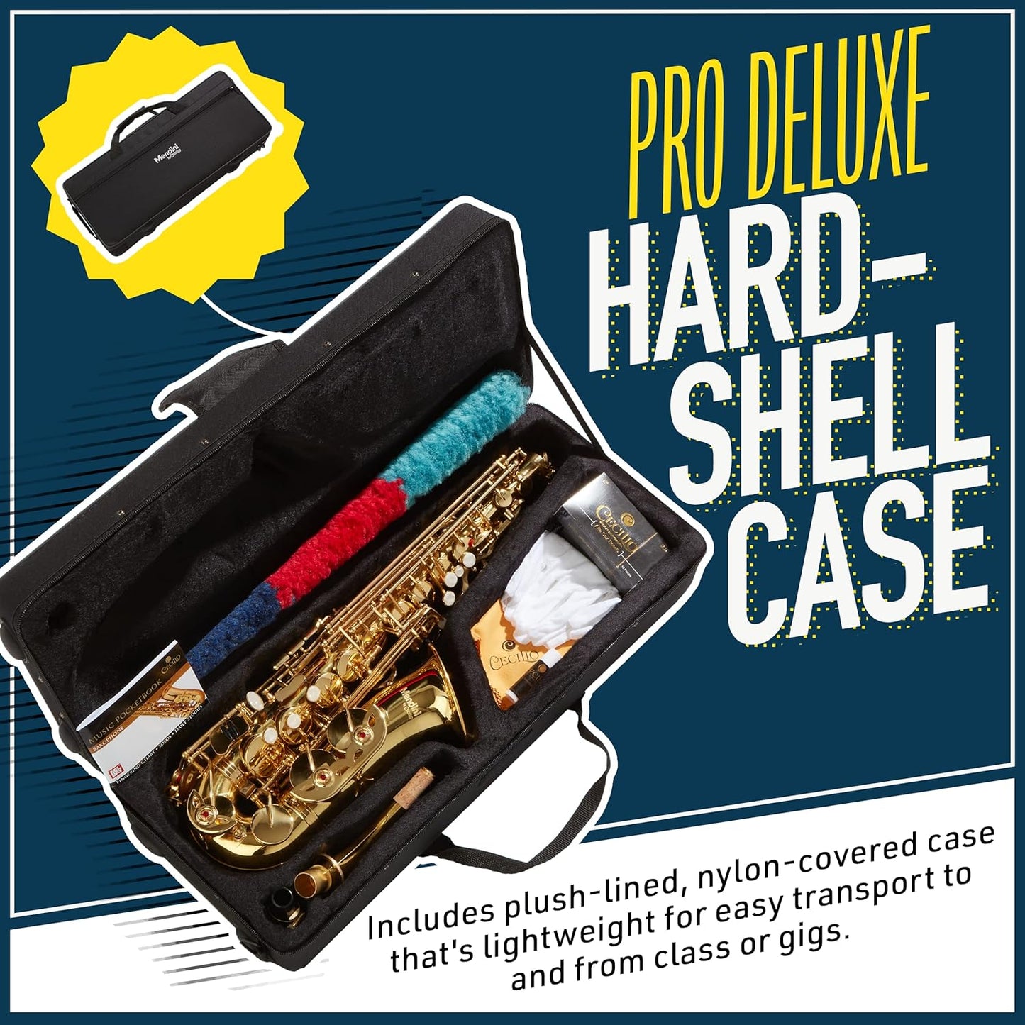 Mendini Alto Saxophone E Flat with Case, Tuner, Mouthpiece