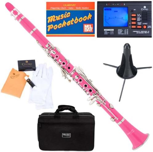 Mendini Beginner Clarinet B Flat with Case, Stand, Mouthpiece, Reeds