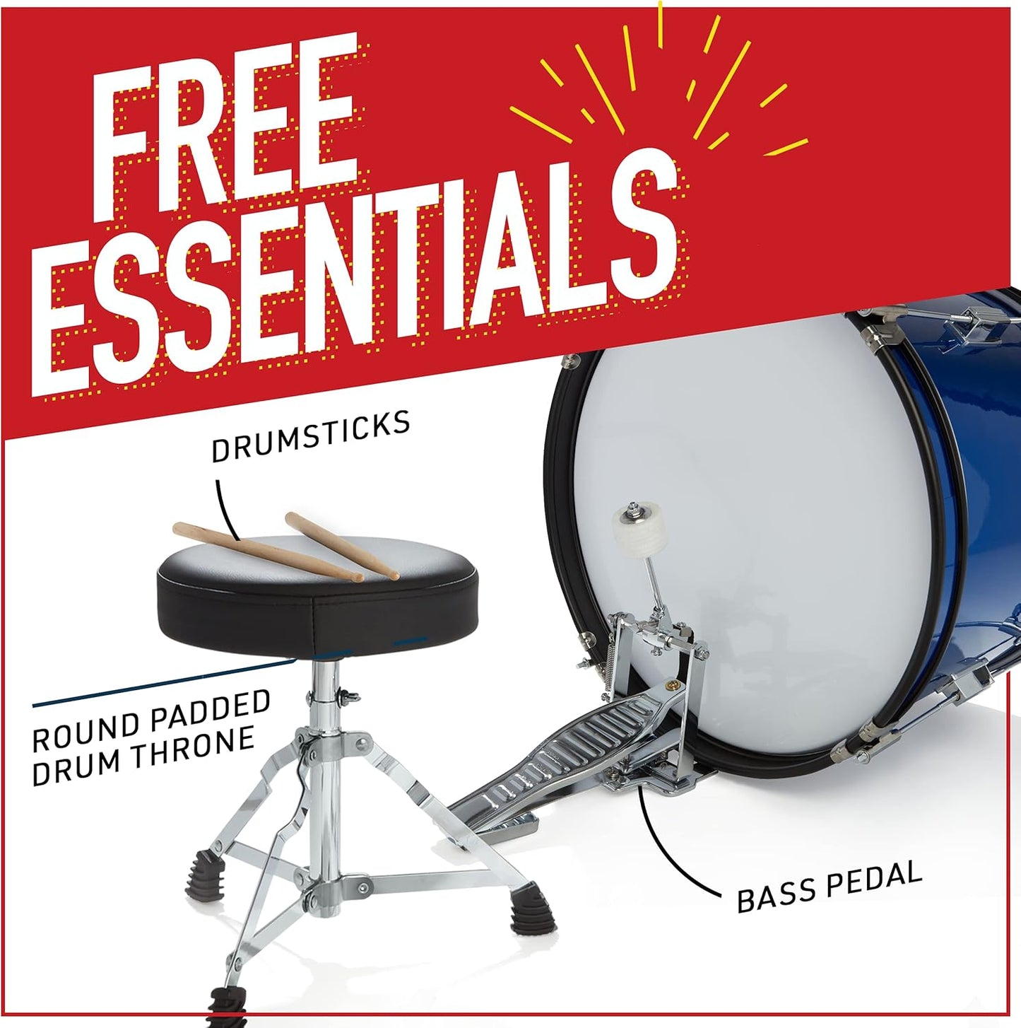 Mendini Kids Drum Set 5-Piece 16-Inch