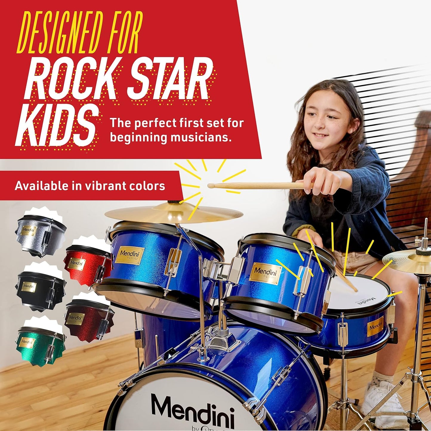 Mendini Kids Drum Set 5-Piece 16-Inch
