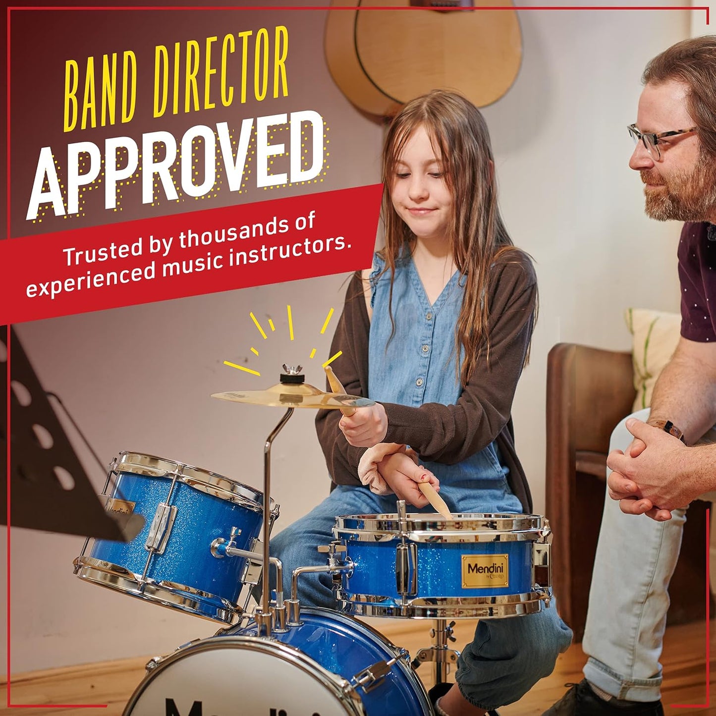 Mendini Kids Drum Set 4-Piece 13-Inch
