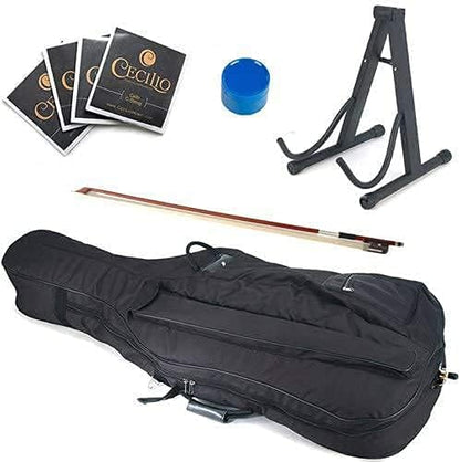 Cecilio Cello CCO-100 for Students 4/4 (Full Size) with Bow, Case, Strings